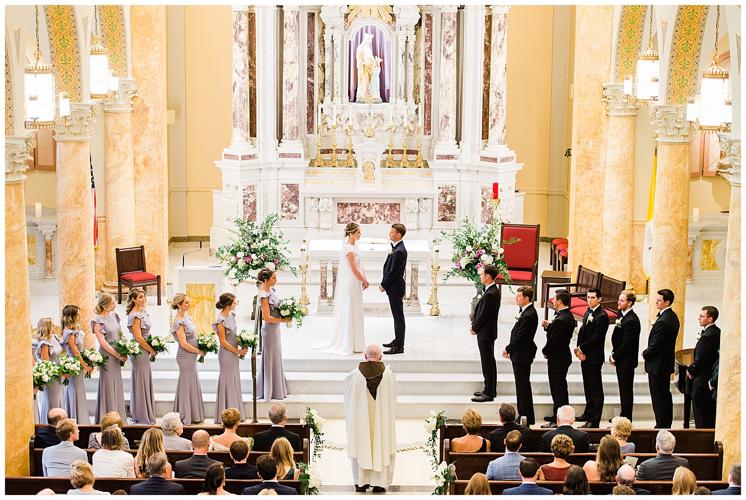 wedding ceremony in grand church